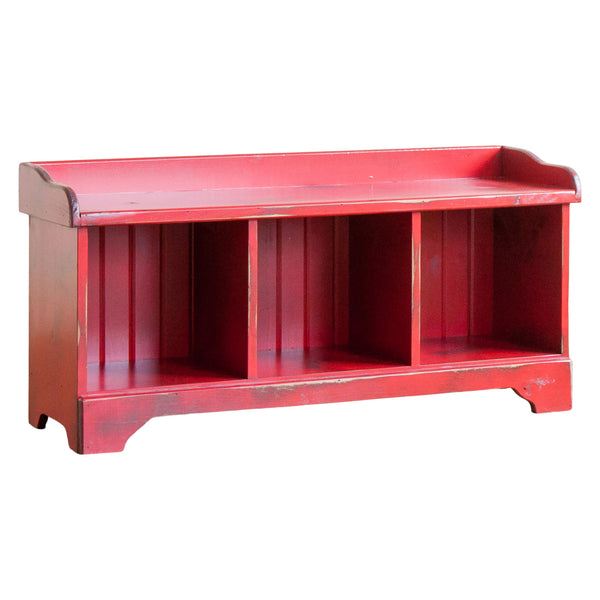 Cubby Bench in Vintage Red/Black