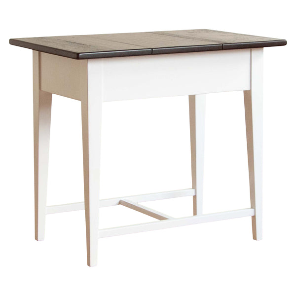 Lowell Side Table in Pure White/Black Cherry