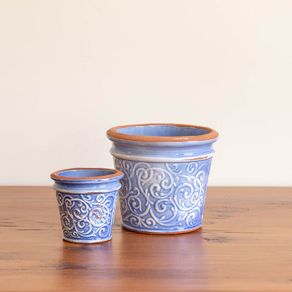 Whirl Pots in Sailor Blue