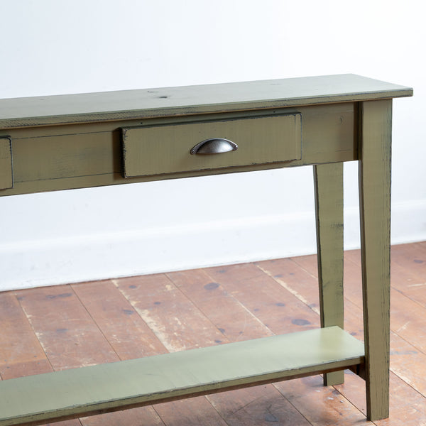 Ian Sofa Table in Vintage Green/Black