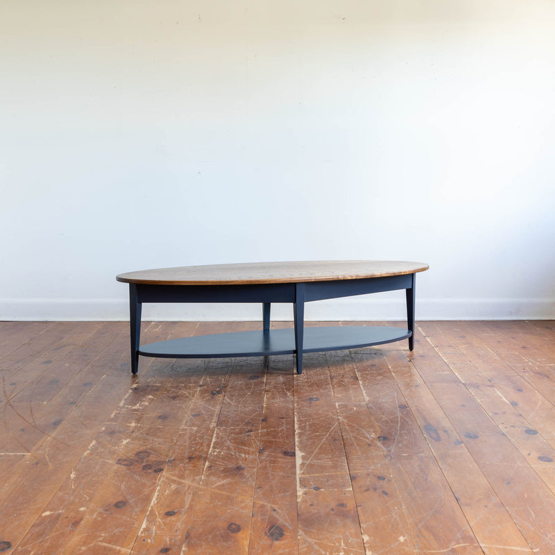 Reed Oval Coffee Table in Provincial/Hale Navy