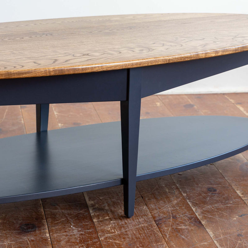 Reed Oval Coffee Table in Provincial/Hale Navy