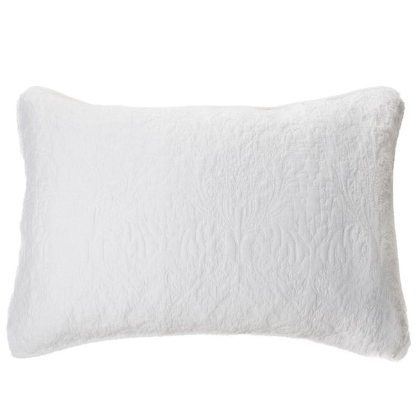 Damask Sham in White