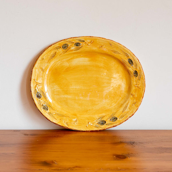 Pico Serving Plate in Ochre & Olive
