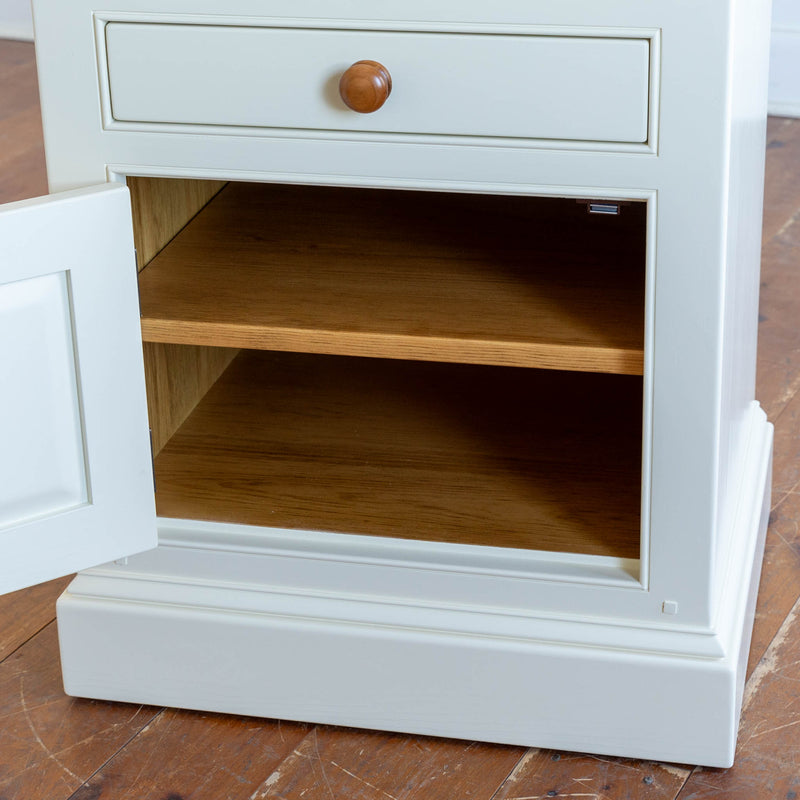 Downy Nightstand in Honey/Standard White Lacquer