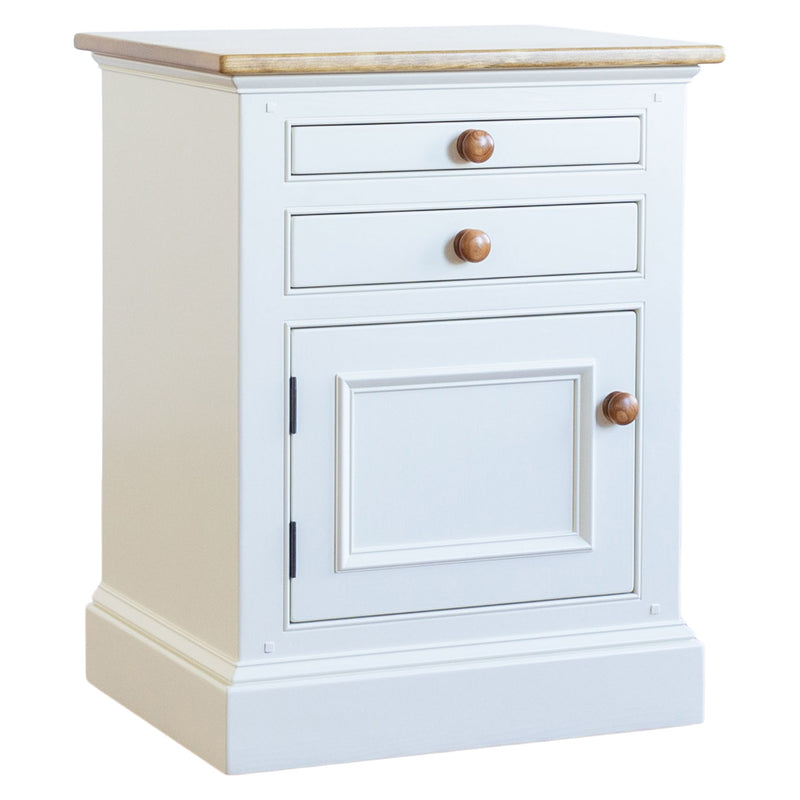 Downy Nightstand in Honey/Standard White Lacquer