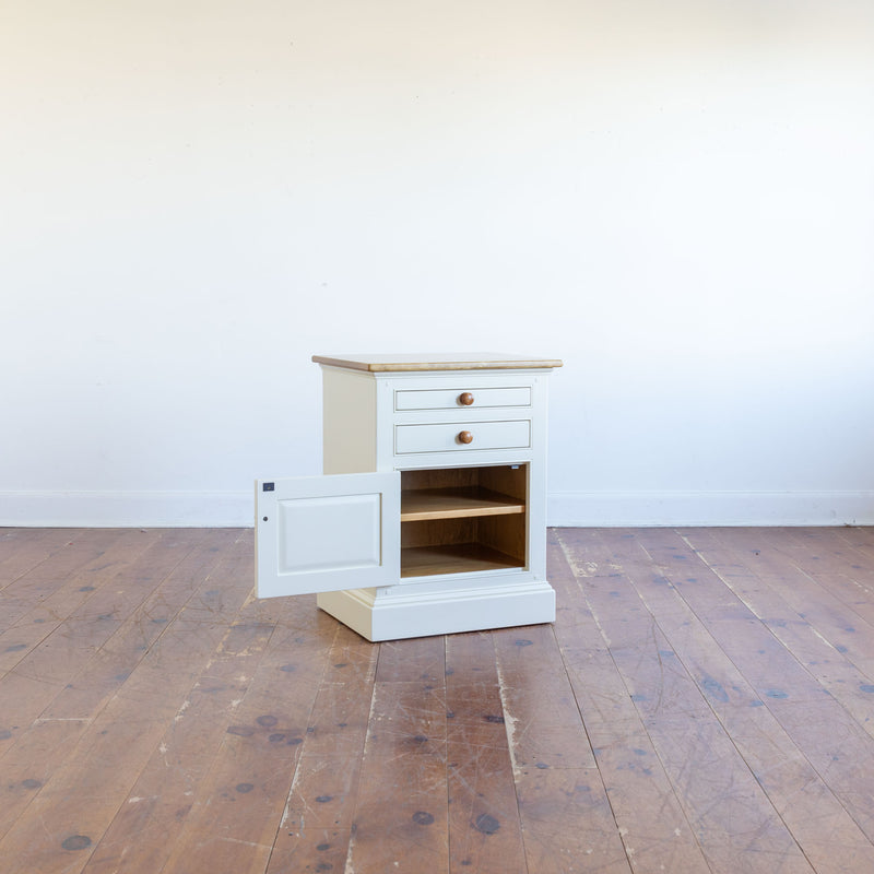 Downy Nightstand in Honey/Standard White Lacquer