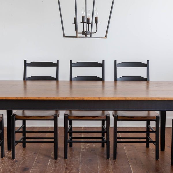Wilno Table & Six Highland Chairs in Black/Barrel