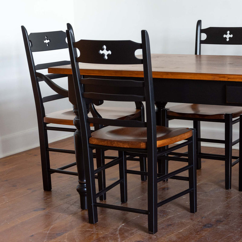Claremont Extension Table & Wolf Chairs in Black/Williams