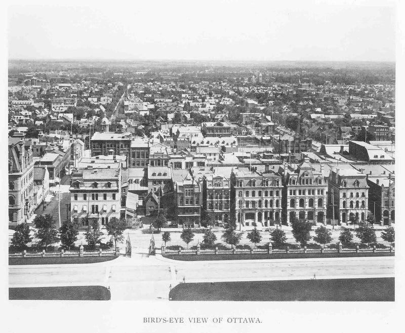 Vintage Ottawa Print: Bird's Eye View of Ottawa
