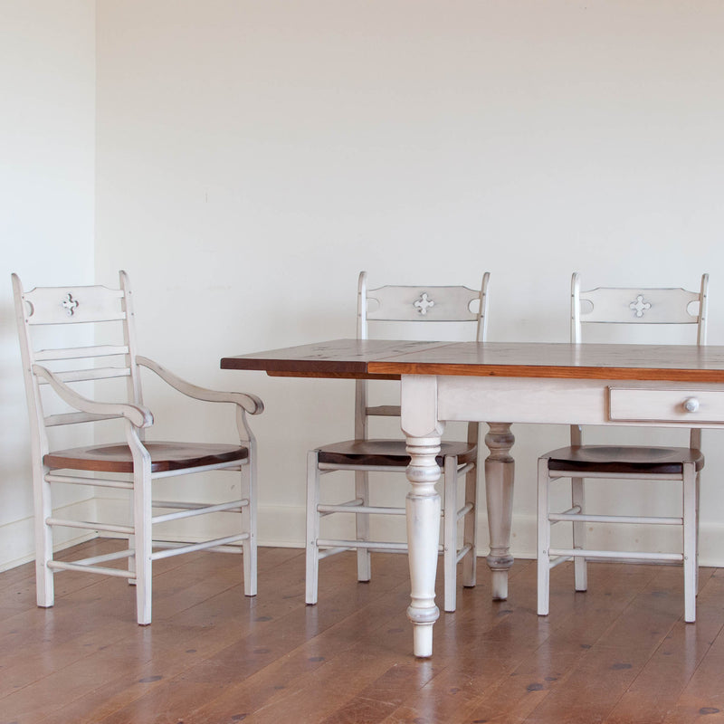 Claremont Extension Table & Wolf Chairs in White/Williams