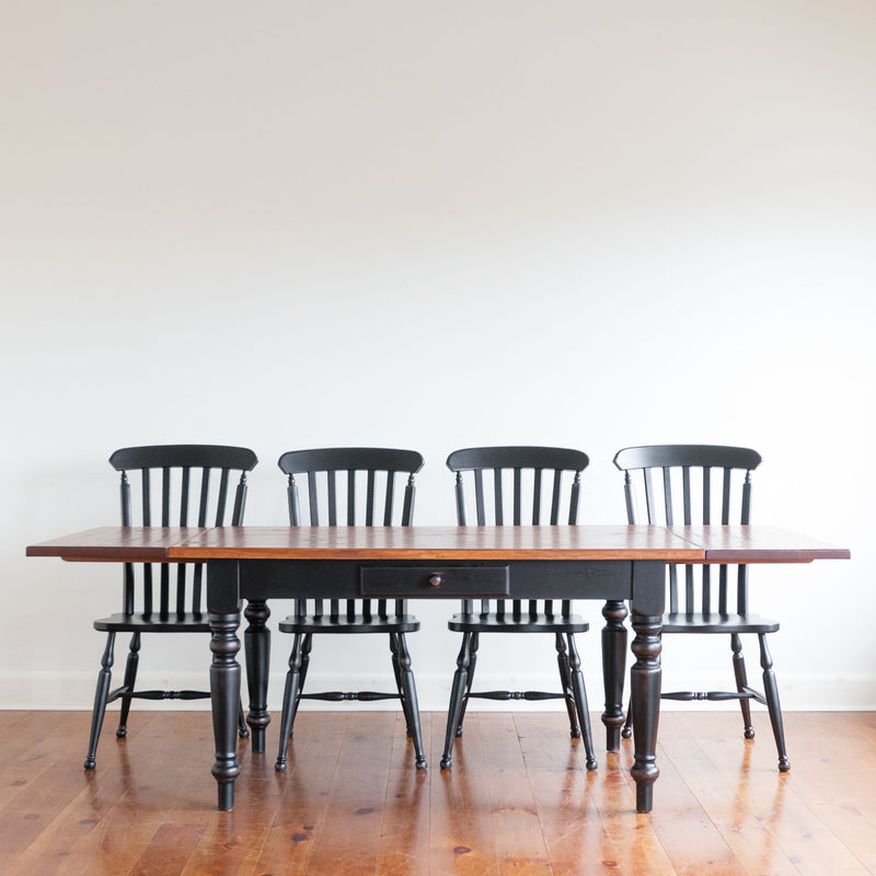 Claremont Extension Table & Kingston Chairs in Black/Williams