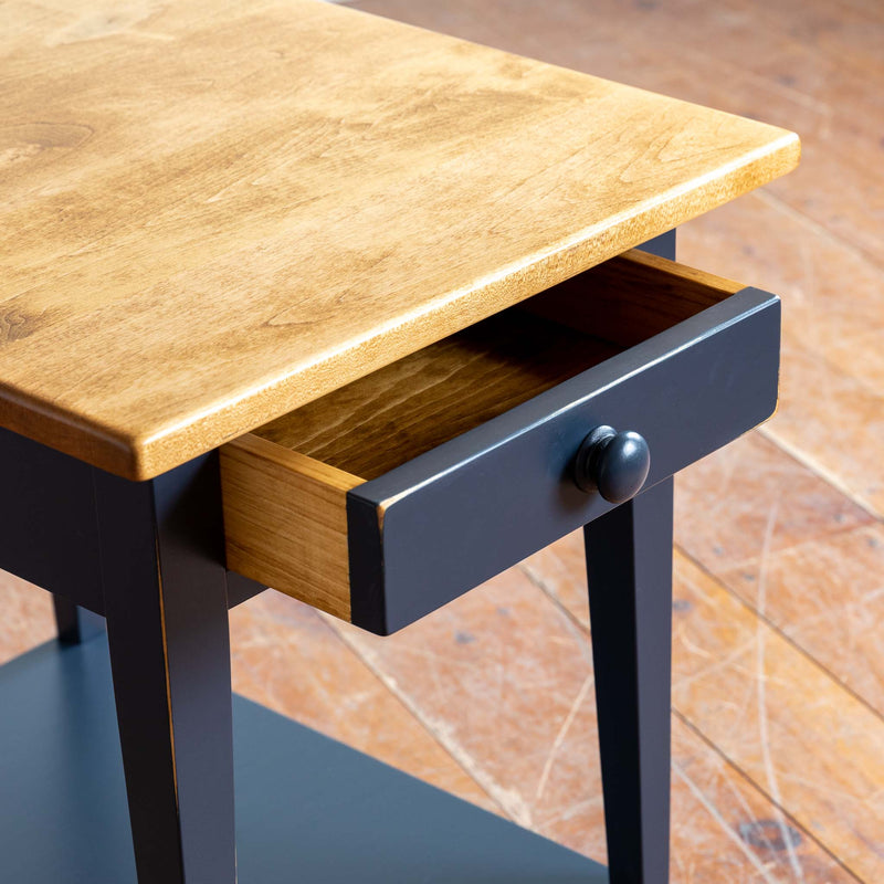 Eton Side Table in Honey/Hale Navy