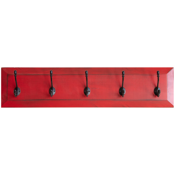 wall coat rack in red