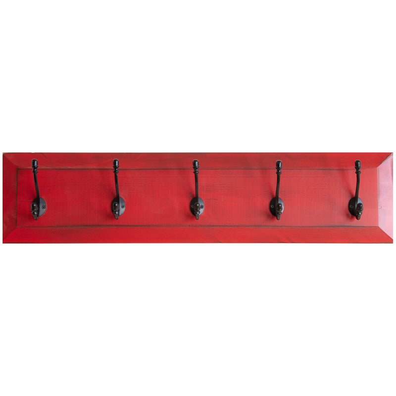 wall coat rack in red