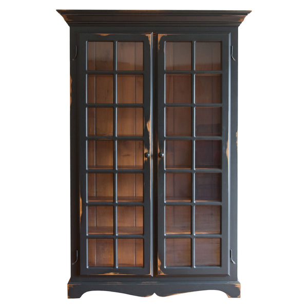 Meech Glazed Bookcase in Antique Black/ Wiliams