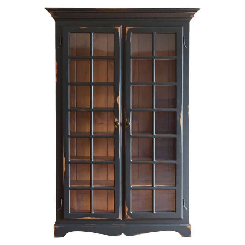 Meech Glazed Bookcase in Antique Black/ Wiliams