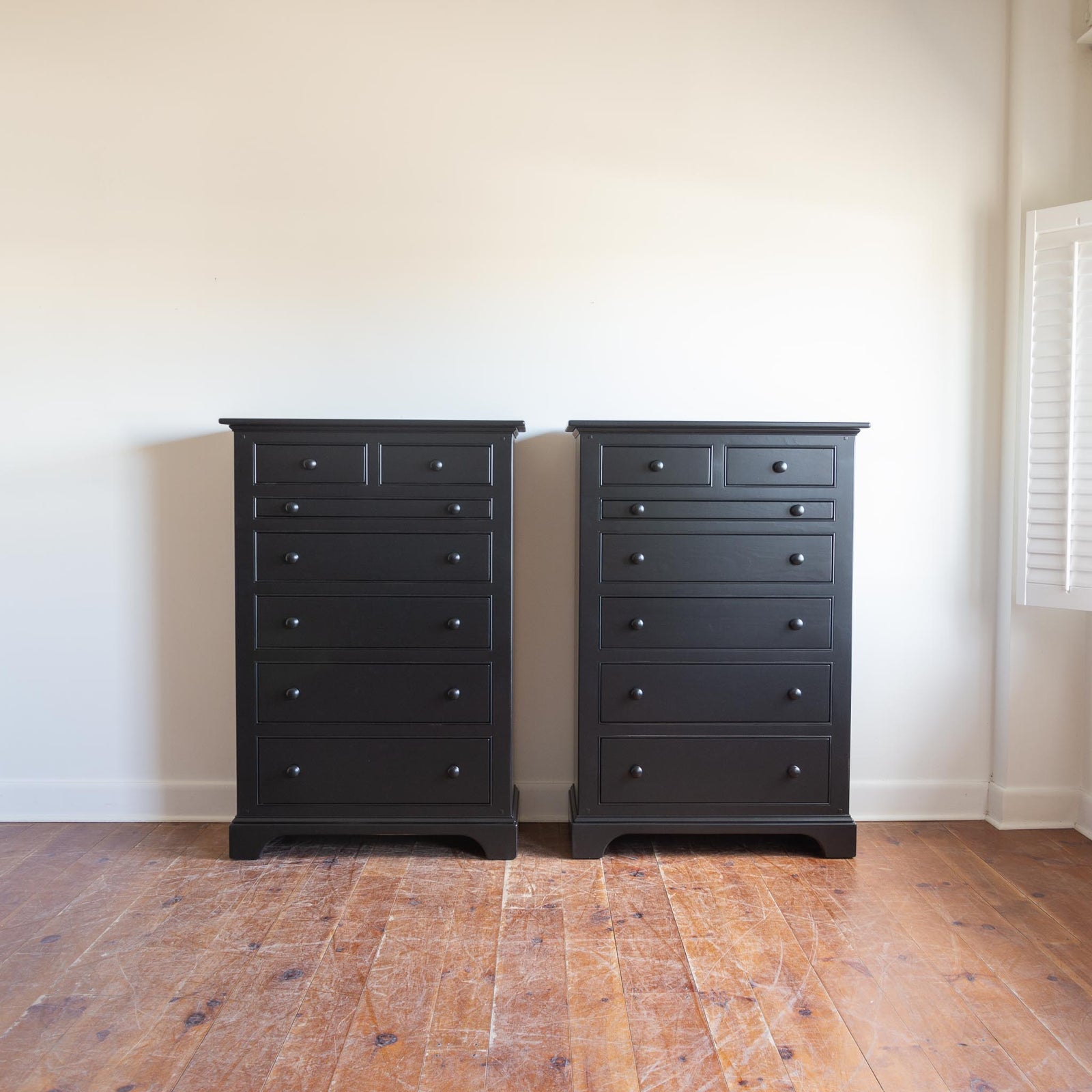 Talbot High Boy in Black – The Emporium Black solid wood tallboy dresser sale delivery