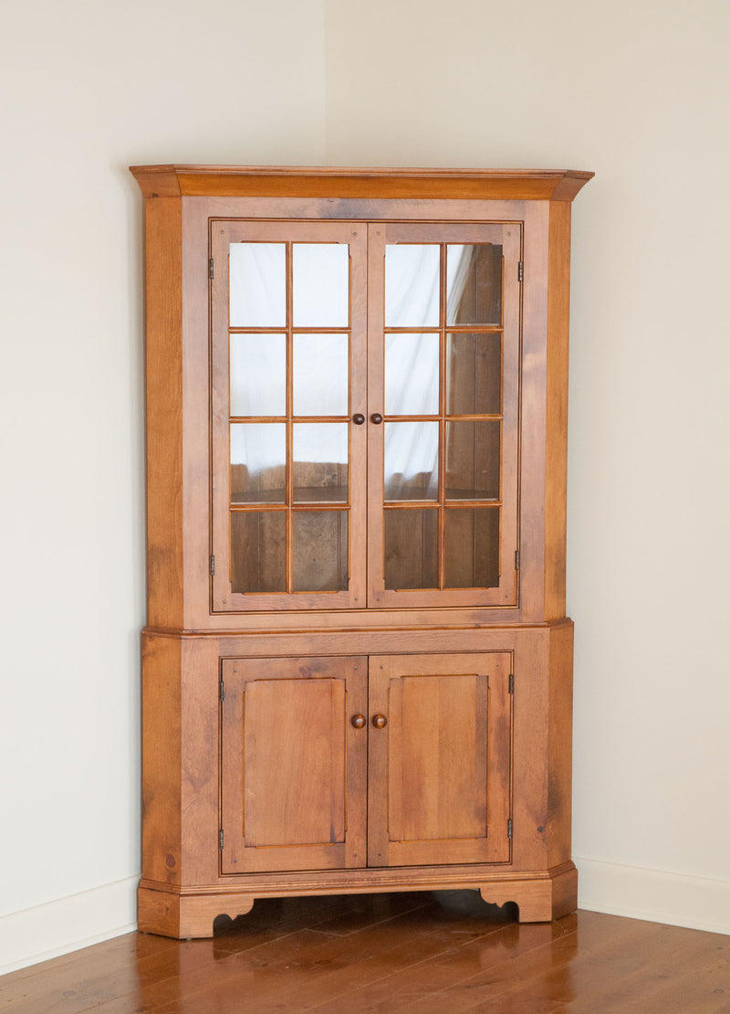 Owen's Glazed Corner Cabinet in Williams Light