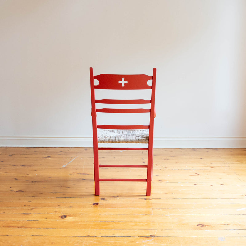 Wolf Arm Chair in Anne's Red/Diamond Point