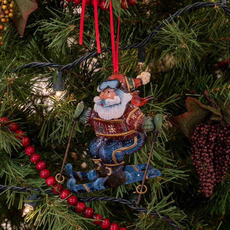 Santa Skiing Ornament